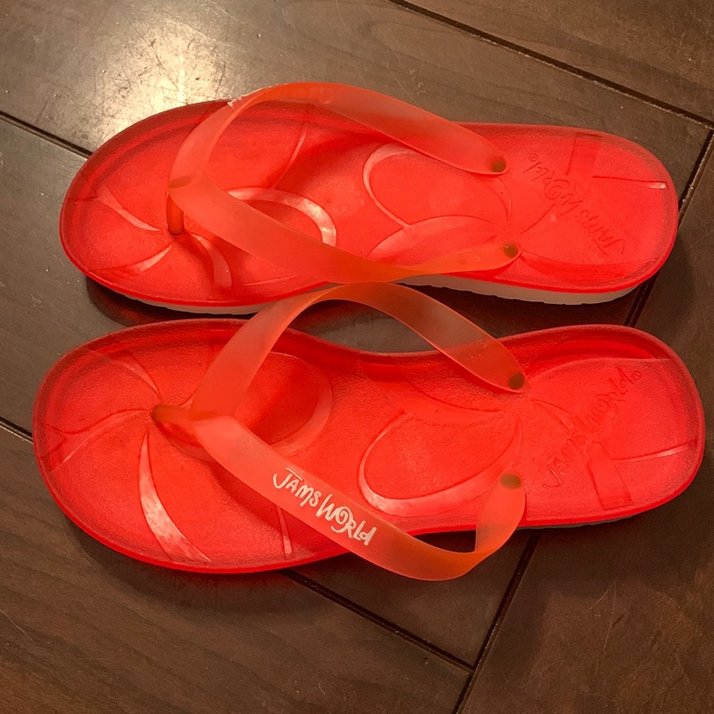 Jams World-flip flops-womens-sz 5-orange-New!